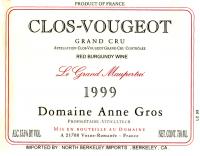 1999 Anne Gros Clos Vougeot Les Grand Maupertui